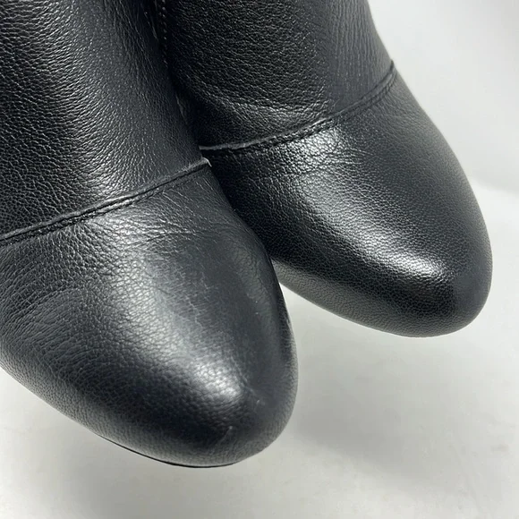 AUDREY BROOK AVIGNON SLIP ON BLACK SHOE BOOTIE HEEL LEATHER UPPER SIZE 7.5 - Picture 4 of 13